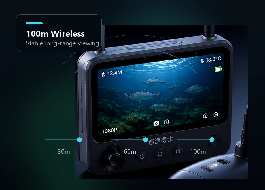 Wireless monitor live underwater view